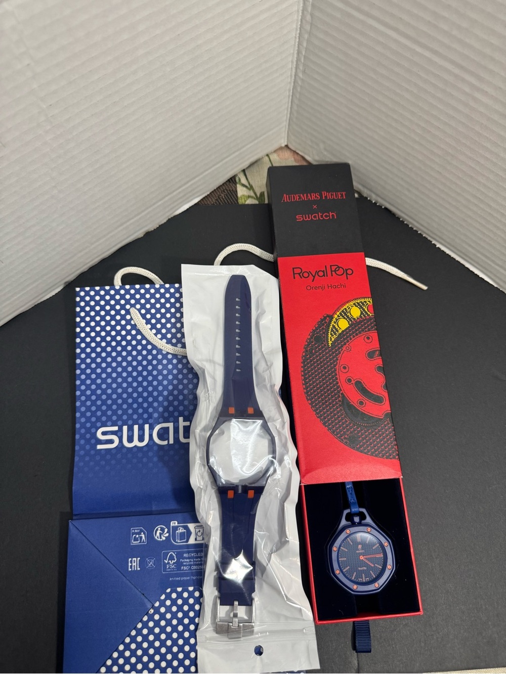 AP x Swatch Royal Pop Orenji Hachi Style Quartz Watch + Strap + Bonus Gi